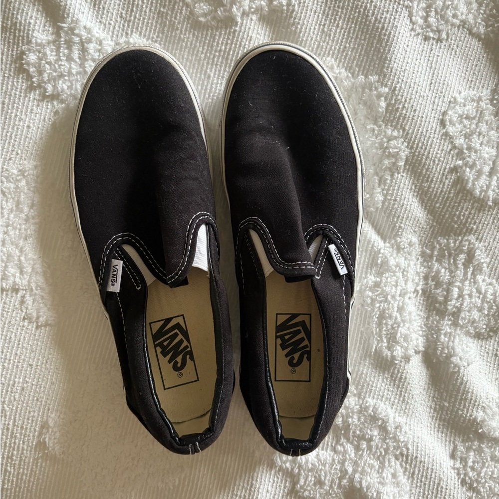 Platform Black Slip on Vans - Picture 4 of 5